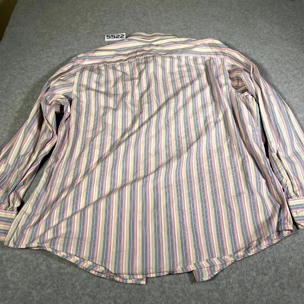 Banana Republic Shirt Mens 2XL Multicolor Striped‎ Cotton Collared Button Up